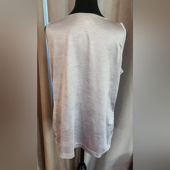 Chicos Ruffled Scoop Neck Tank Top in White and Cream - Picture 2 of 3